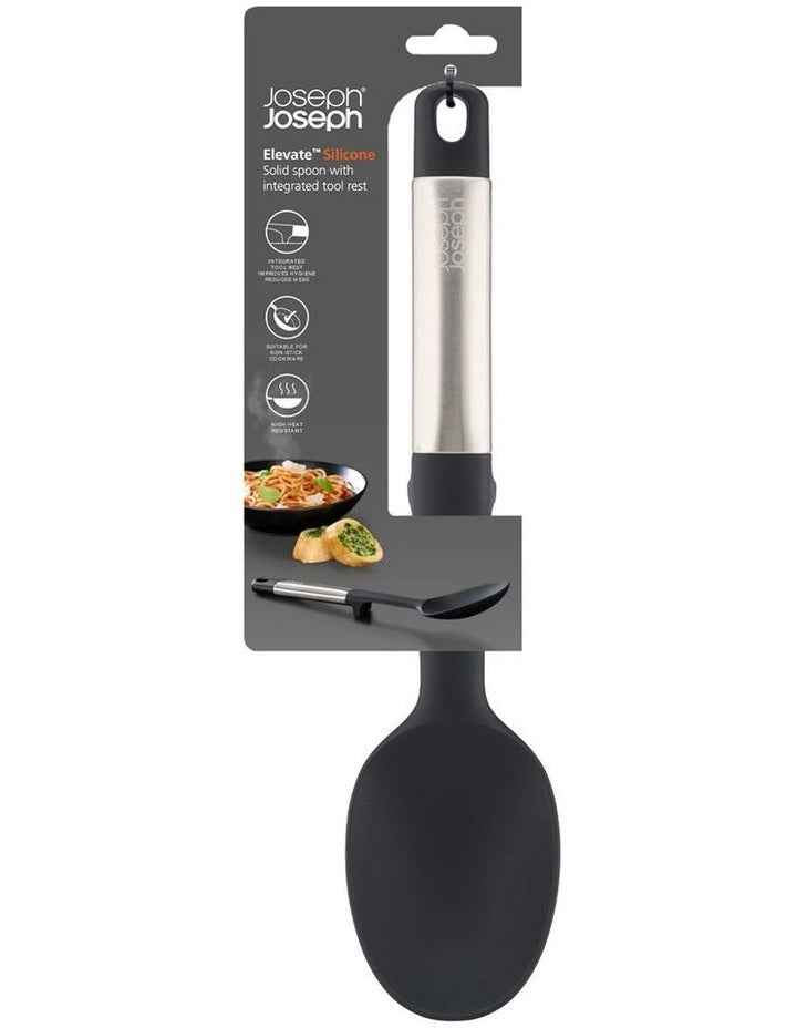 Elevate Silicone Solid Spoon in Stainless Steel