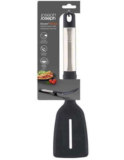 Elevate Silicone Slotted Turner in Stainless Steel