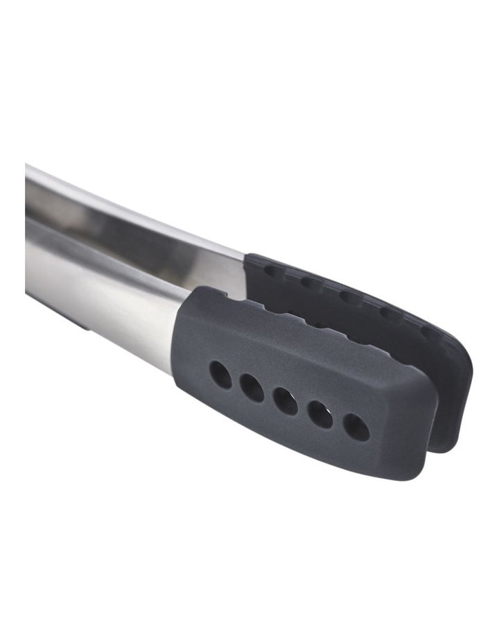 Elevate Fusion 2 Piece Silicone Tong Set in Stainless Steel
