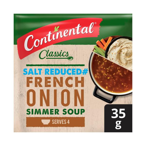 CONTINENTAL PACKET SOUP:FRENCH ONION:SALT REDUCED:35 GRAM