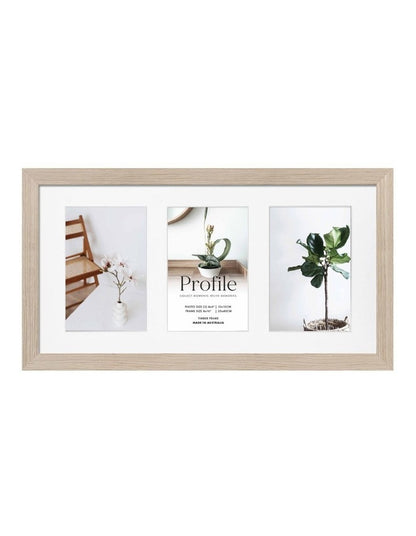Australian Made Timber Collage Photo Frame 8x16"/4x6"(3) in Polar Birch