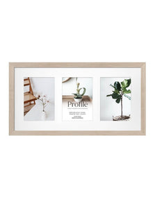Australian Made Timber Collage Photo Frame 10x20"/5x7" (3) in Polar Birch