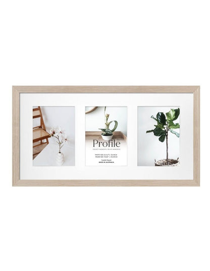 Australian Made Timber Collage Photo Frame 10x20"/5x7" (3) in Polar Birch
