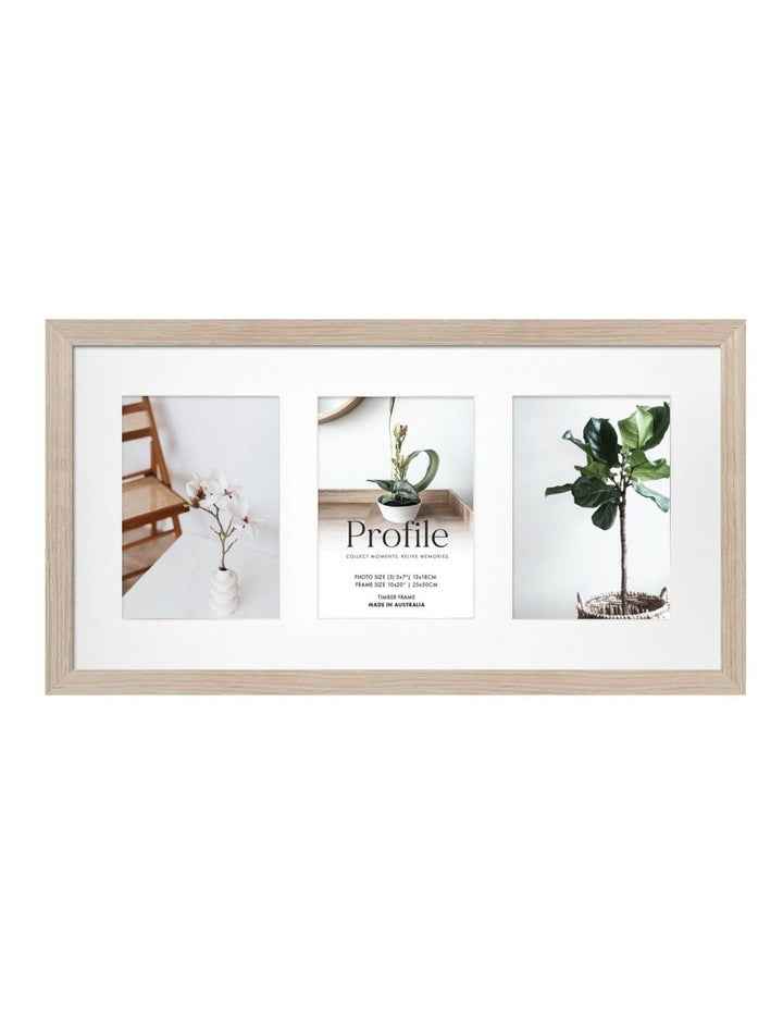 Australian Made Timber Collage Photo Frame 10x20"/5x7" (3) in Polar Birch