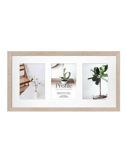 Australian Made Timber Collage Photo Frame 10x20"/5x7" (3) in Polar Birch