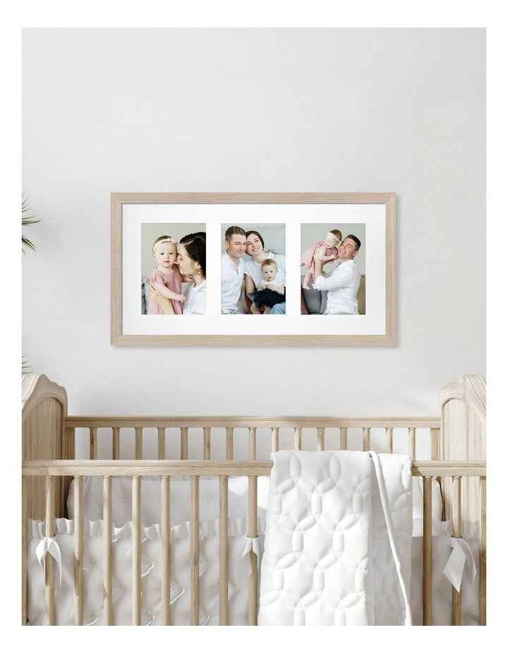 Australian Made Timber Collage Photo Frame 10x20"/5x7" (3) in Polar Birch