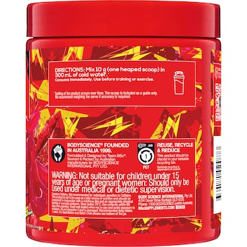 BSc PRE Caffeinated Pre-Workout Red Sour Snakes 300g