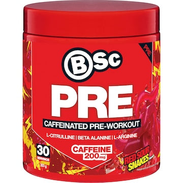 BSc PRE Caffeinated Pre-Workout Red Sour Snakes 300g