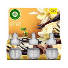 AIR WICK SCENTED OIL FRAGRANCE REFILLS SWEET VANILLA & SHEA BUTTER 3 X 19ML
