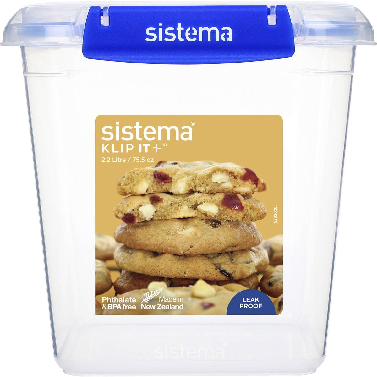 Sistema Sistema Klip It Plus Biscuit Box Square 2.2l