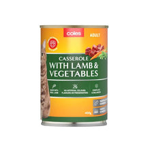 COLES CAT FOOD ADULT LAMB & VEGETABLES 400G