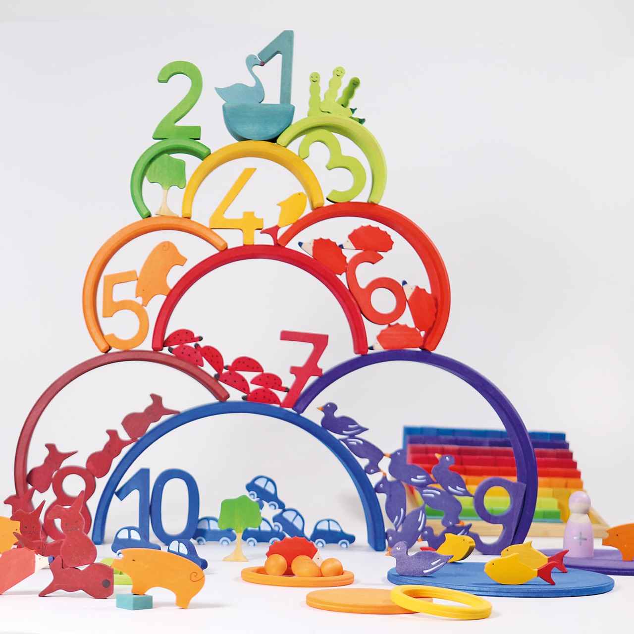 Grimm's Counting Numbers Building Set Early Math Games for Kids Developmental Toys for Toddlers School Range 3yrs+