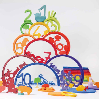 Grimm's Counting Numbers Building Set Early Math Games for Kids Developmental Toys for Toddlers School Range 3yrs+