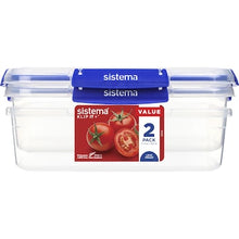 Sistema Klip It Plus Rectangle Food Container 2.2L x 2 pack