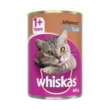 WHISKAS 1+ YEARS ADULT WET CAT FOOD JELLYMEAT LOAF 400G CAN