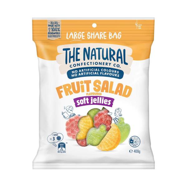 THE NATURAL CONFECTIONERY CO. FRUIT SALAD SOFT JELLIES 400G