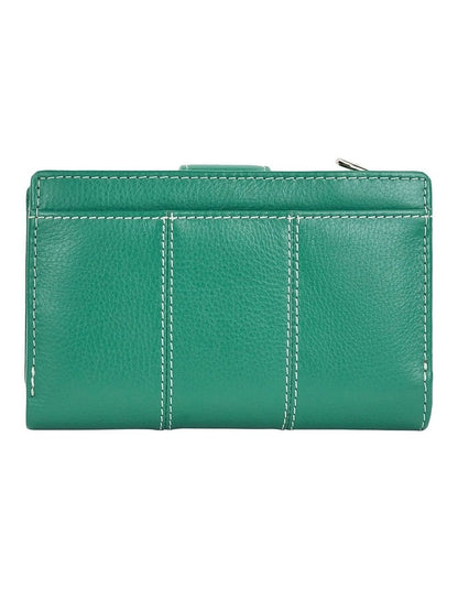 Eden Leather French Purse in Green