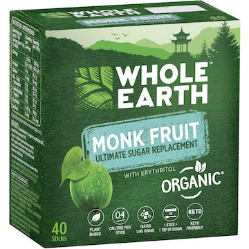 Whole Earth Monk Fruit Sweetener Sticks 40 pack