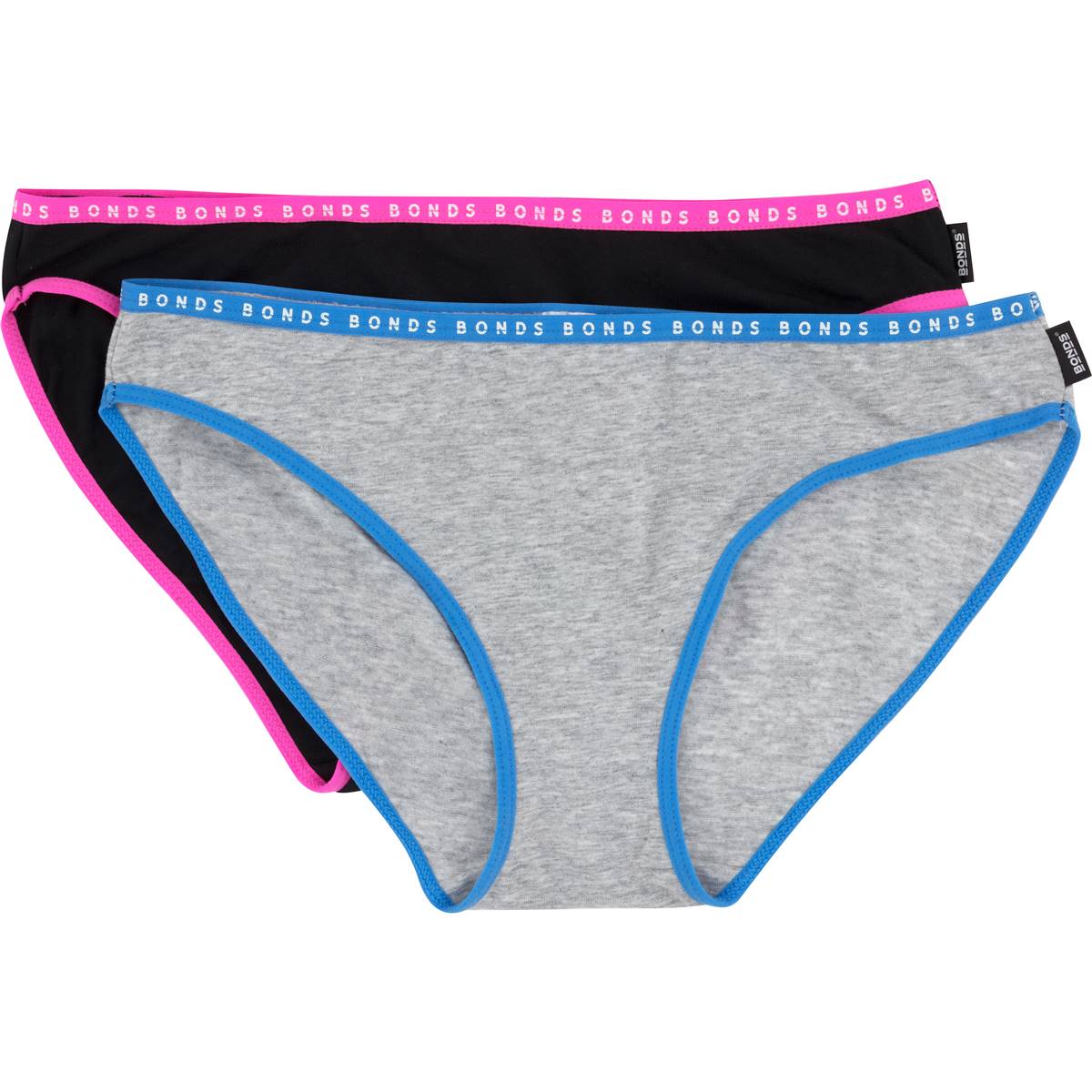 Bonds Ladies Hipster Bikini Size 10 Assorted 2 Pack