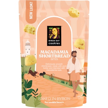 Byron Bay Cookies Macadmia Shortbread Bites 100g