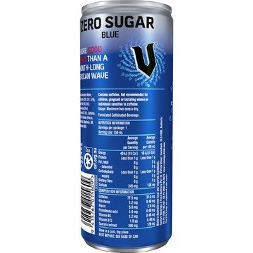 V Energy Drink Blue Zero Sugar Can 250mL