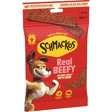 Schmackos Strapz Dog Treats with Beef 200g