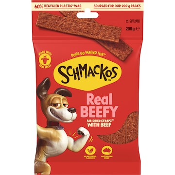 Schmackos Strapz Dog Treats with Beef 200g