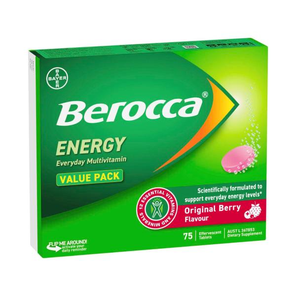 BEROCCA ENERGY EFFERVESCENT ORIGINAL 75PK