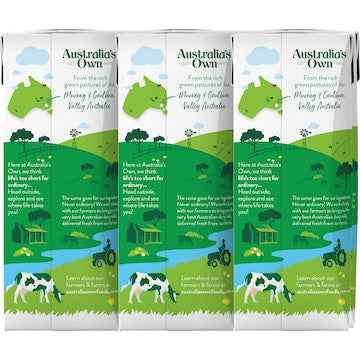 Australia's Own Full Cream Long Life Milk UHT 200mL x 6 pack