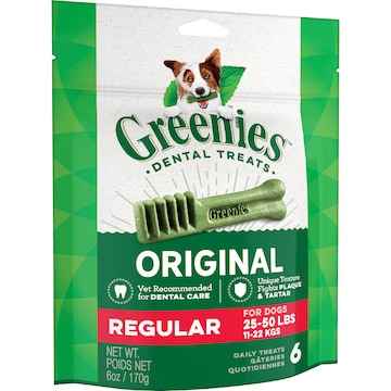 Greenies Canine Dental Dog Treats Original Regular 6 Chews 170g