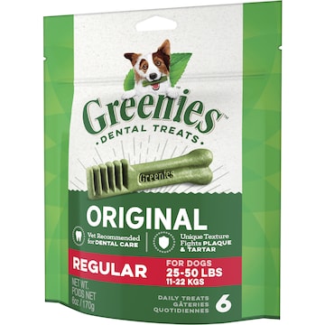 Greenies Canine Dental Dog Treats Original Regular 6 Chews 170g