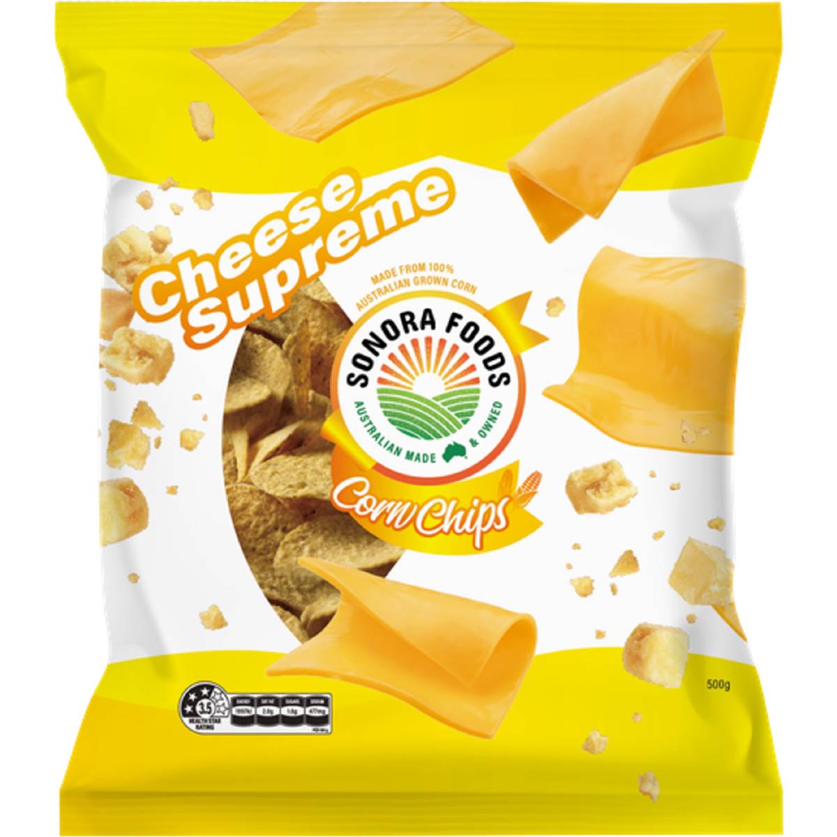 Sonora Supreme Cheese Corn Chips 500g