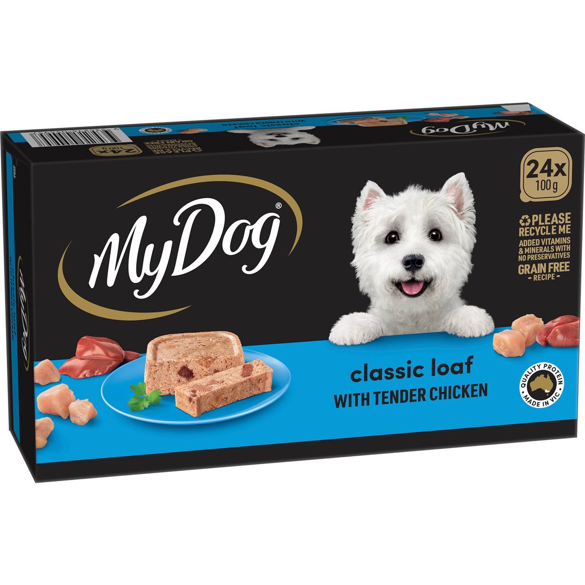 My Dog Adult Wet Dog Food Classic Loaf with Tender Chicken 100g x 24 pack