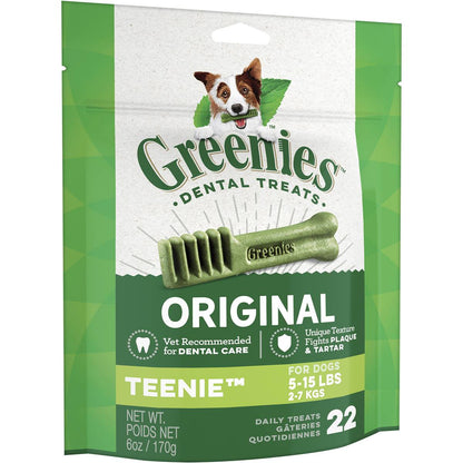 Greenies Canine Dental Dog Treats Original Teenie 22 Chews 170g