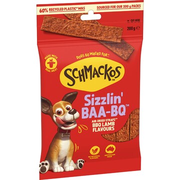 Schmackos Strapz BBQ Lamb Flavour Dog Treat 200g