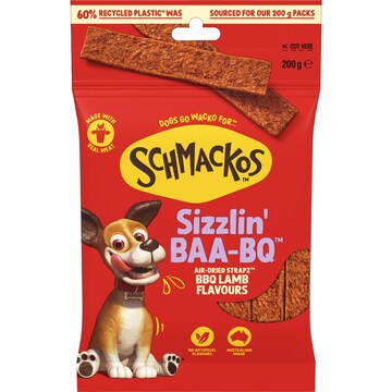 Schmackos Strapz BBQ Lamb Flavour Dog Treat 200g