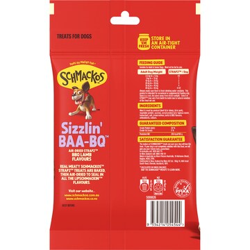 Schmackos Strapz BBQ Lamb Flavour Dog Treat 200g
