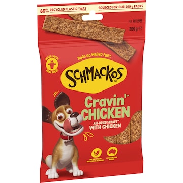 Schmackos Strapz Dog Treats with Chicken 200g