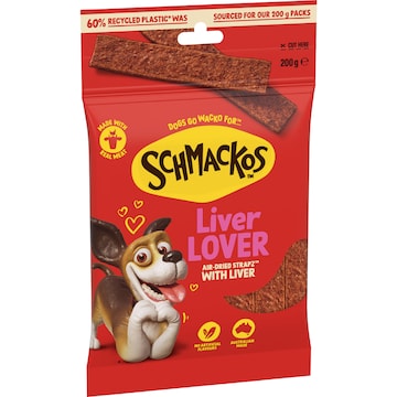 Schmackos Strapz Liver Dog Treats 200g