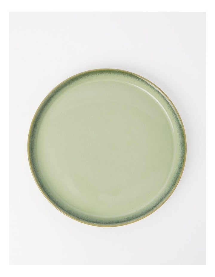 Esperance Celadon Wiped Edge Dinner Plate in Green
