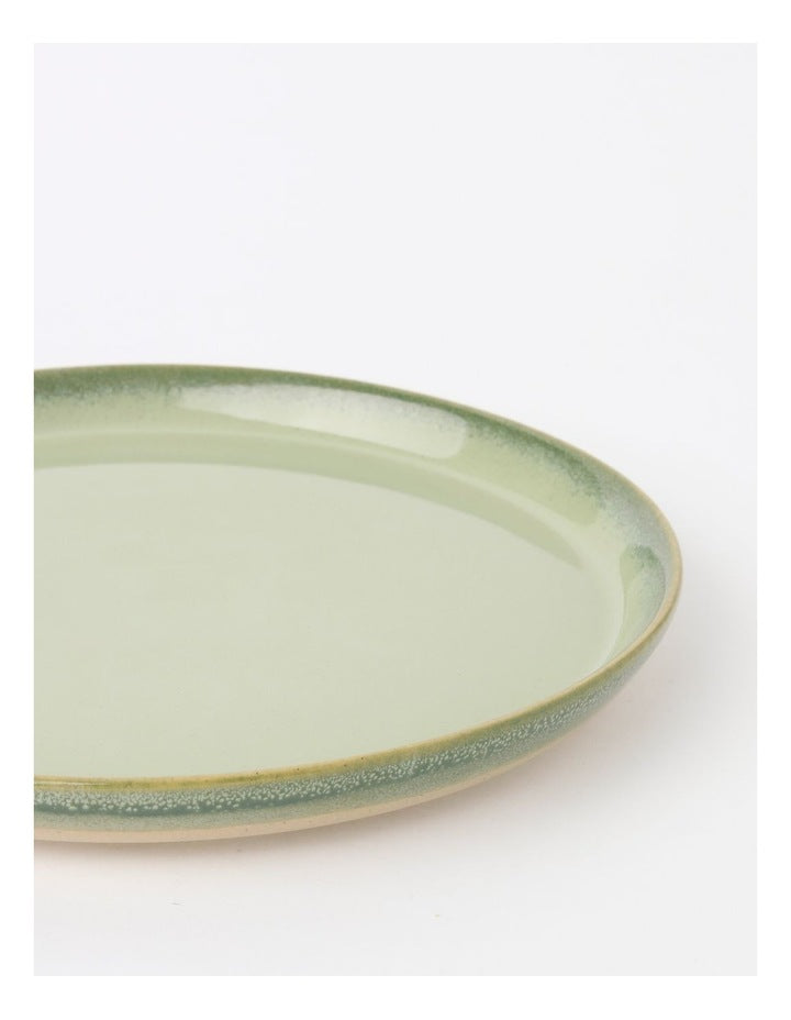 Esperance Celadon Wiped Edge Dinner Plate in Green