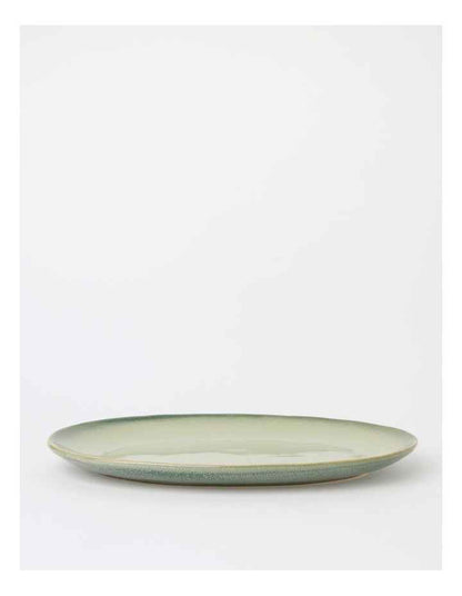 Esperance Celadon Wiped Edge Oval Platter in Green
