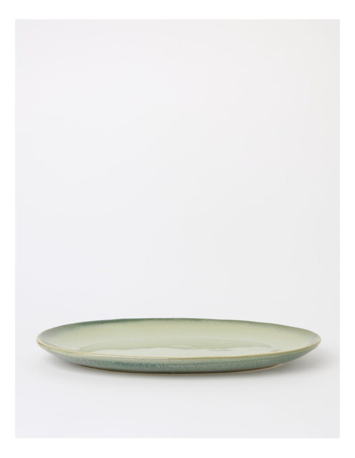 Esperance Celadon Wiped Edge Oval Platter in Green