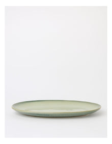 Esperance Celadon Wiped Edge Oval Platter in Green