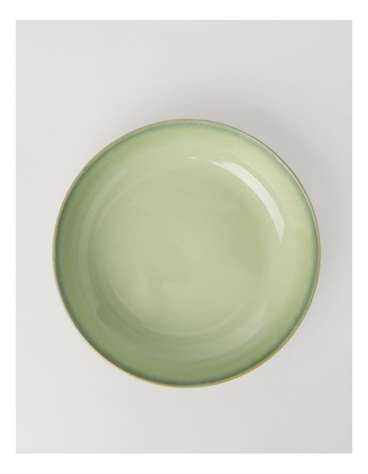 Esperance Celadon Wiped Edge Shallow Bowl Large in Green
