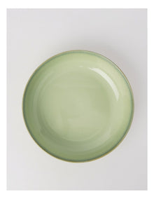 Esperance Celadon Wiped Edge Shallow Bowl Large in Green