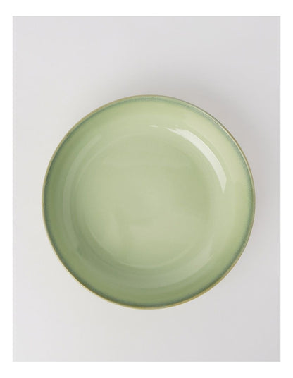 Esperance Celadon Wiped Edge Shallow Bowl Large in Green