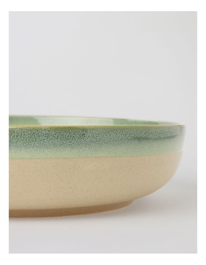 Esperance Celadon Wiped Edge Shallow Bowl Large in Green