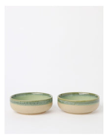 Esperance Celadon Wiped Edge Tapas Bowls Set of 4 in Green