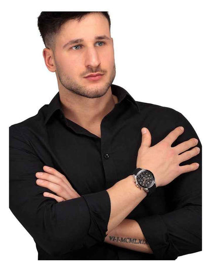 Sfida Stainless Steel Chronograph Watch in Black